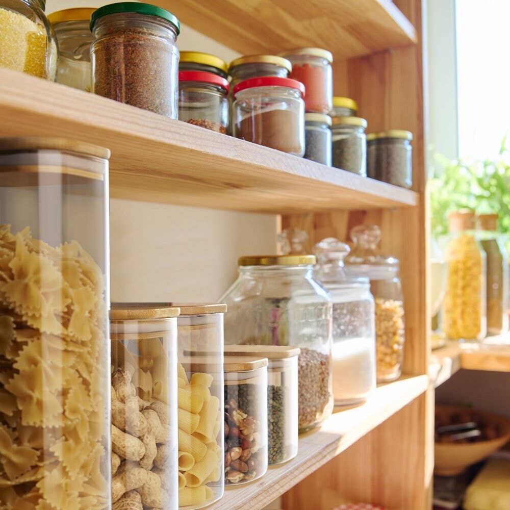 Muldale – wholesale Food storage container – Set of 5 Glass Storage Jars with Lids Airtight Borosili5