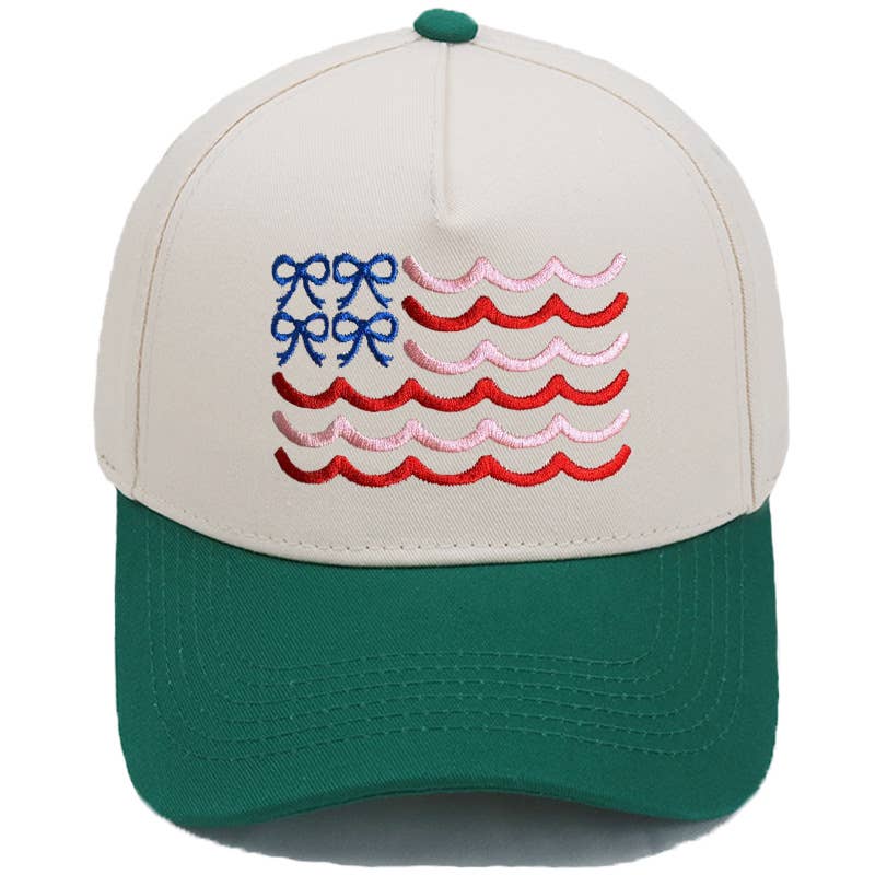 MKS America - Wholesale Baseball Cap - Women's - Bow wave trucker hat ribbon cap2