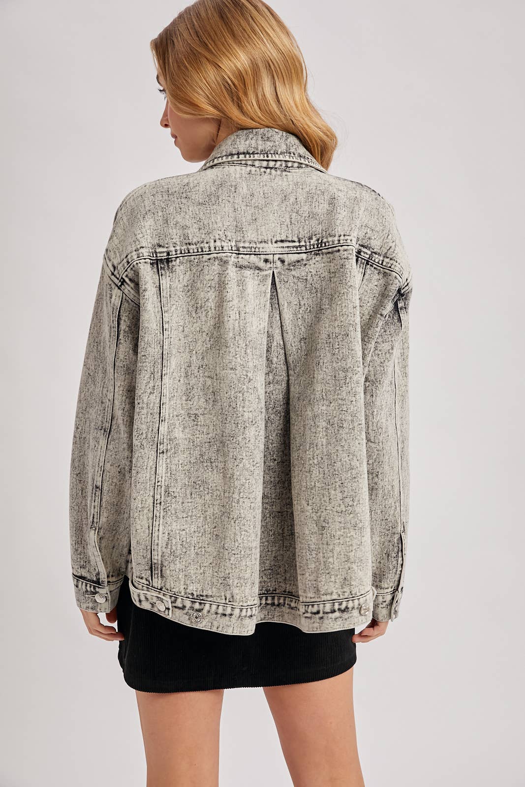 Bluivy - Venta al por mayor Cazadora vaquera - Mujer - Chaqueta oversized de mezclilla con botones14