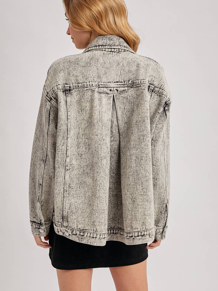 Bluivy - Venta al por mayor Cazadora vaquera - Mujer - Chaqueta oversized de mezclilla con botones14