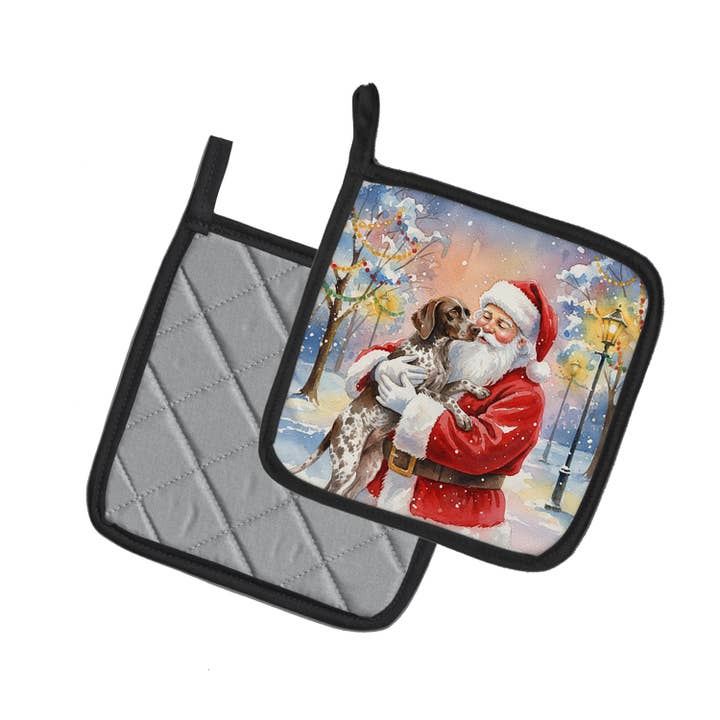German Shorthaired Pointer with Santa Claus Pot Holders FNT for wholesale by Caroline's Treasures