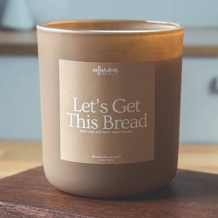 Let's Get This Bread - 13 oz Double Wick Soy Candle for wholesale by Cellar Door Bath Supply Co.