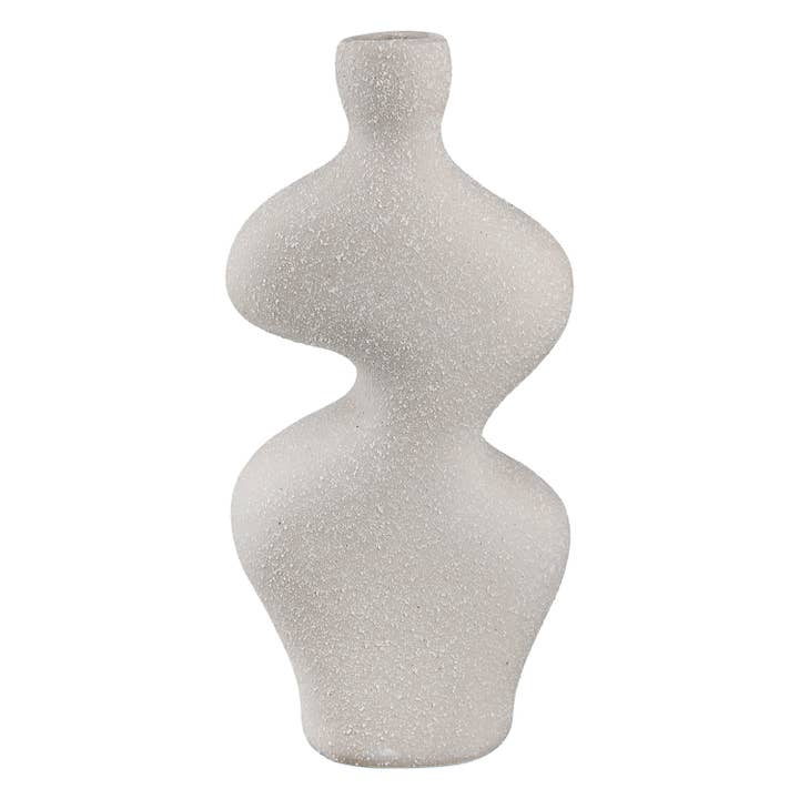 Wave vase, gray H.17 cm for wholesale by Gilde Handwerk Macrander GmbH & Co. KG