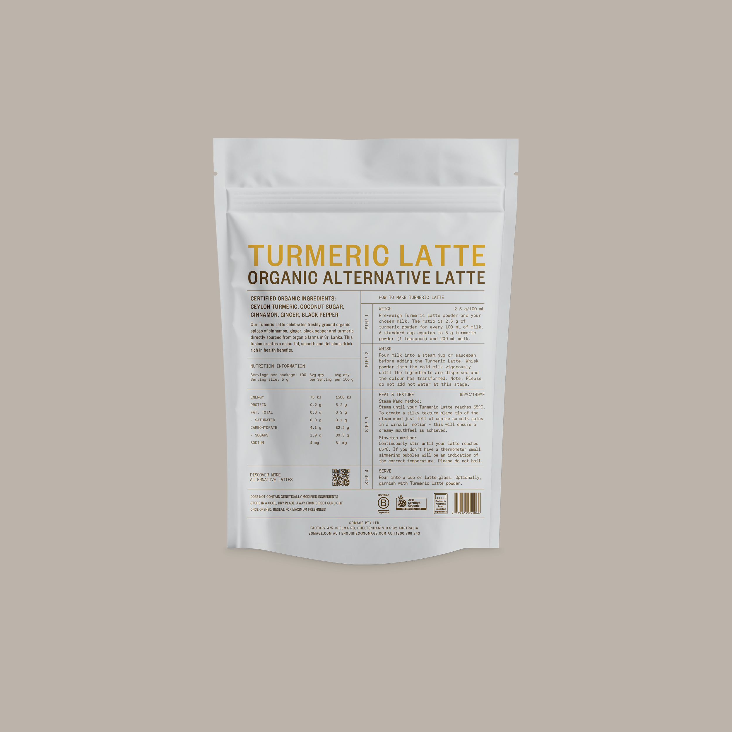 Somage - Wholesale Health/detox tea - Turmeric Latte1