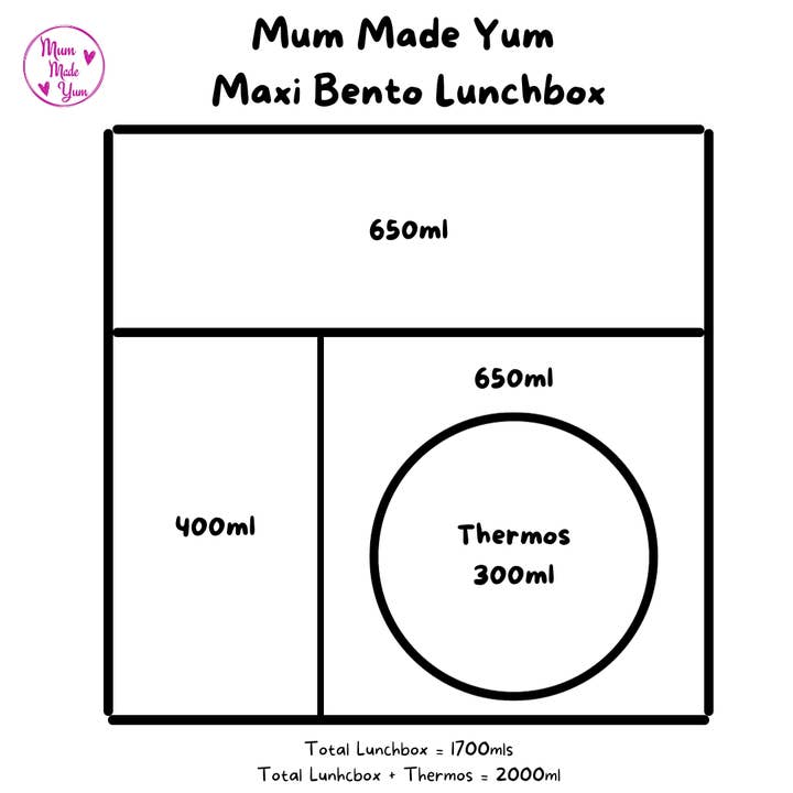 Mum Made Yum - Wholesale Lunch bag/box - Maxi Bento Lunchbox + Thermos Food Jar - Blue12