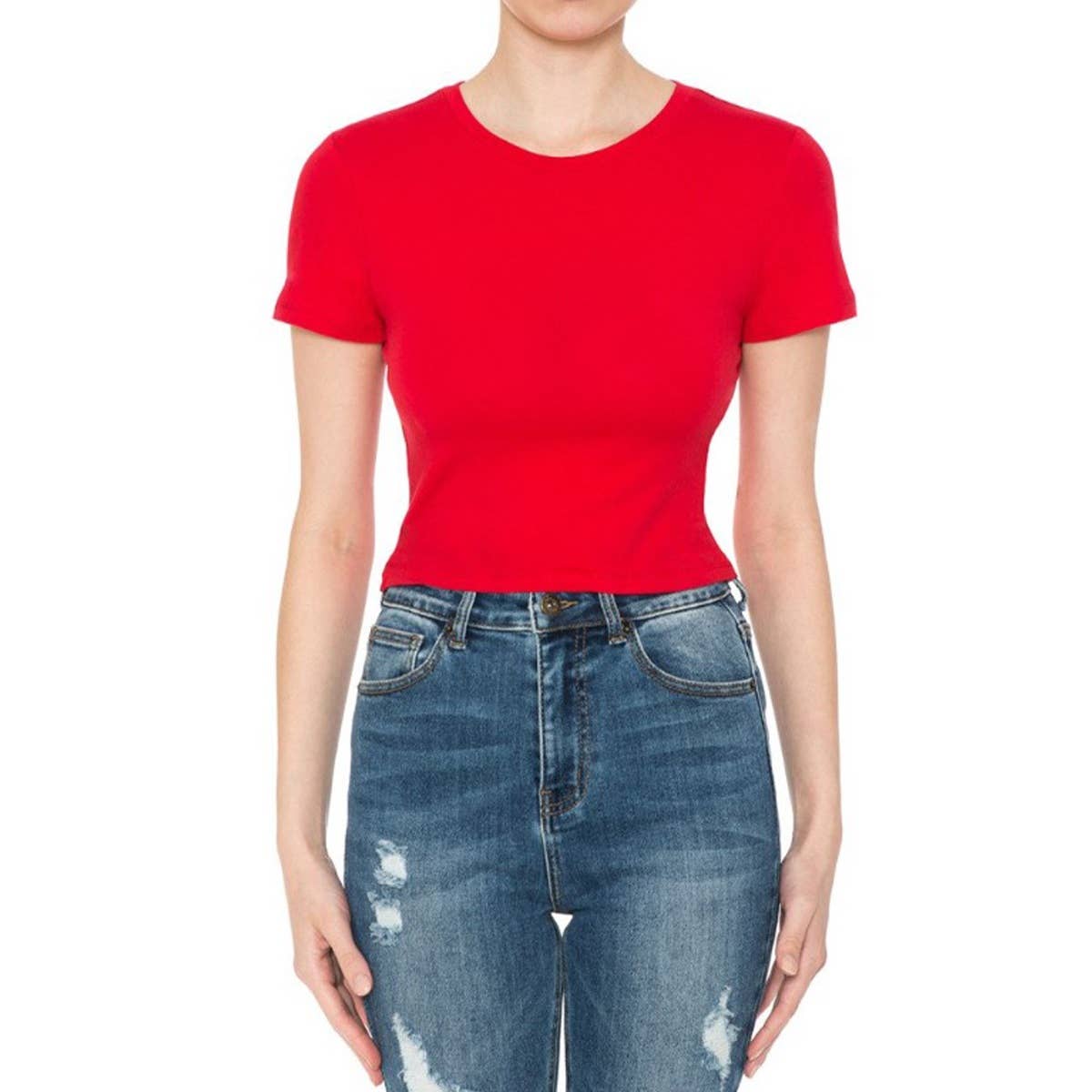 UP CLOTHING - Vente T-shirt – femme - T-SHIRT COURT À MANCHES COURTES ET COL ROND30