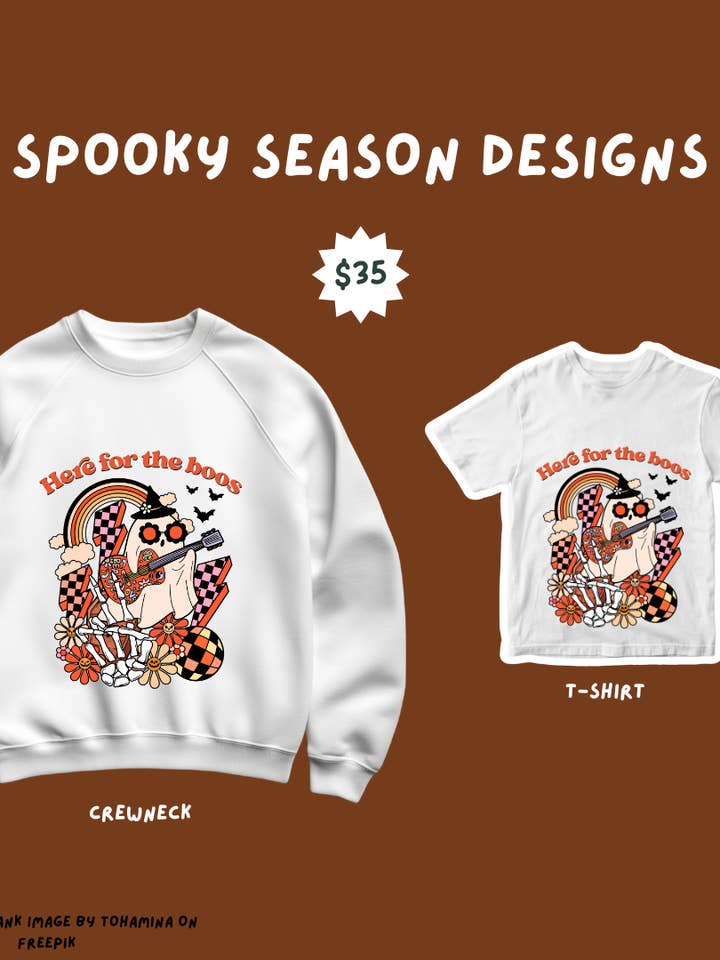 Reserva aquí las camisetas y sudaderas de Halloween Boos. para venta al por mayor de Chaotic Crystal Chick Co.