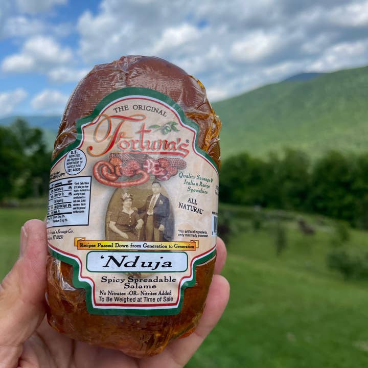 Calabrese N'duja with Calabrian pepper- CASE of 10 sticks for wholesale by Fortuna's Sausage Co, LLC