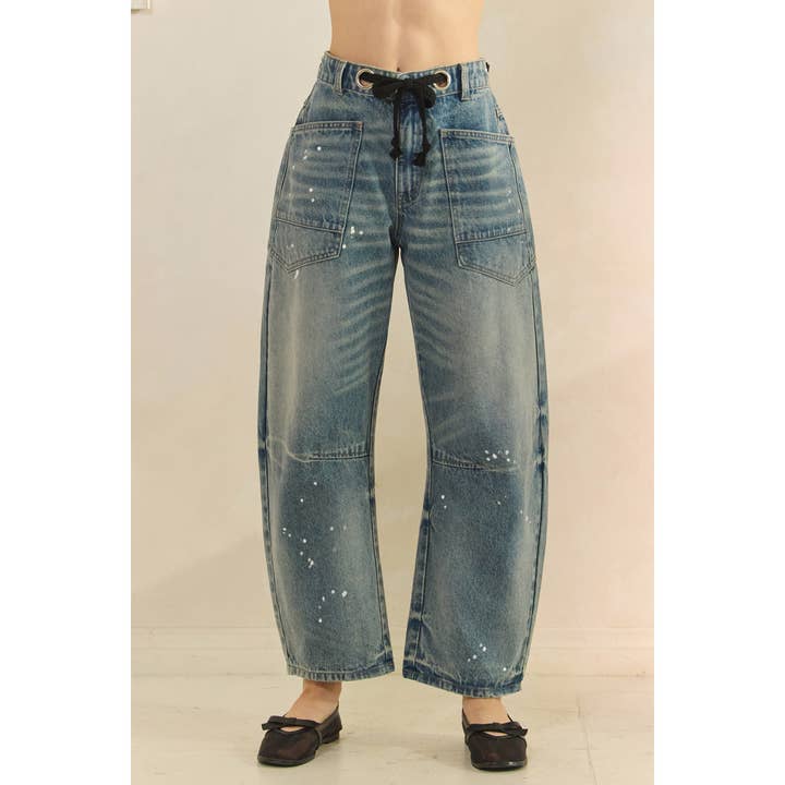 Medium Horseshoe Jeans with Belt Detail for wholesale on Faire7