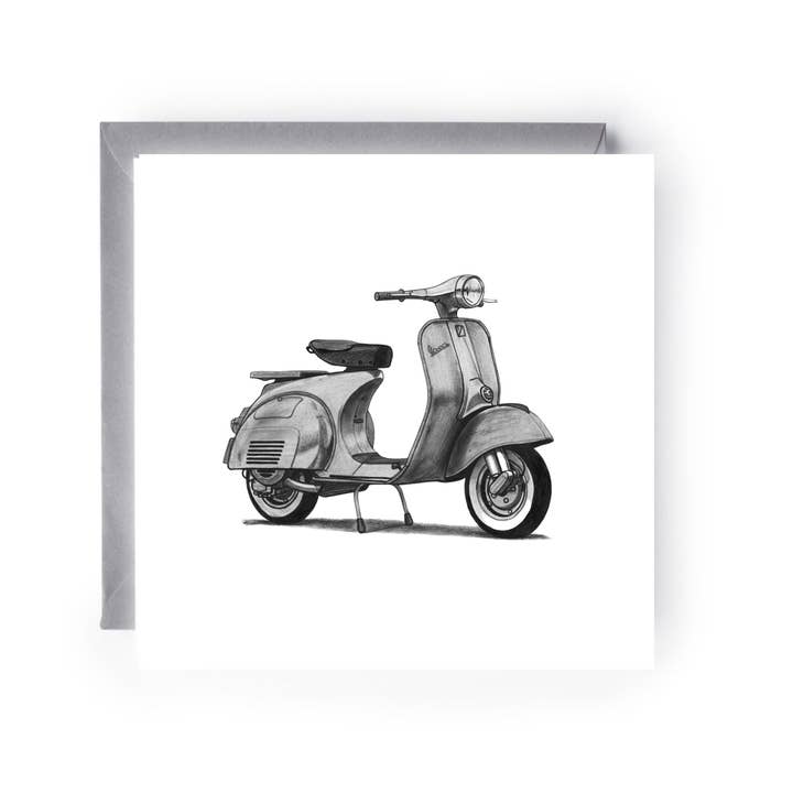 Carte de vœux Vespa – Partie de la collection Voyage pour la vente par Libra Fine Arts