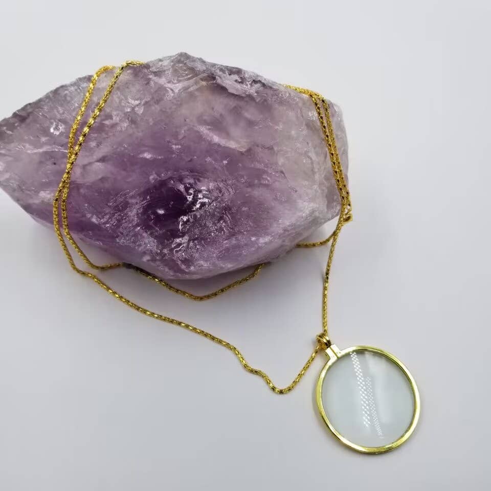 magnolia jewelry - Vendita all'ingrosso Collana con ciondolo/pendaglio - Collana con oggetto rotondo con lente d'ingrandimento, oro o argento0