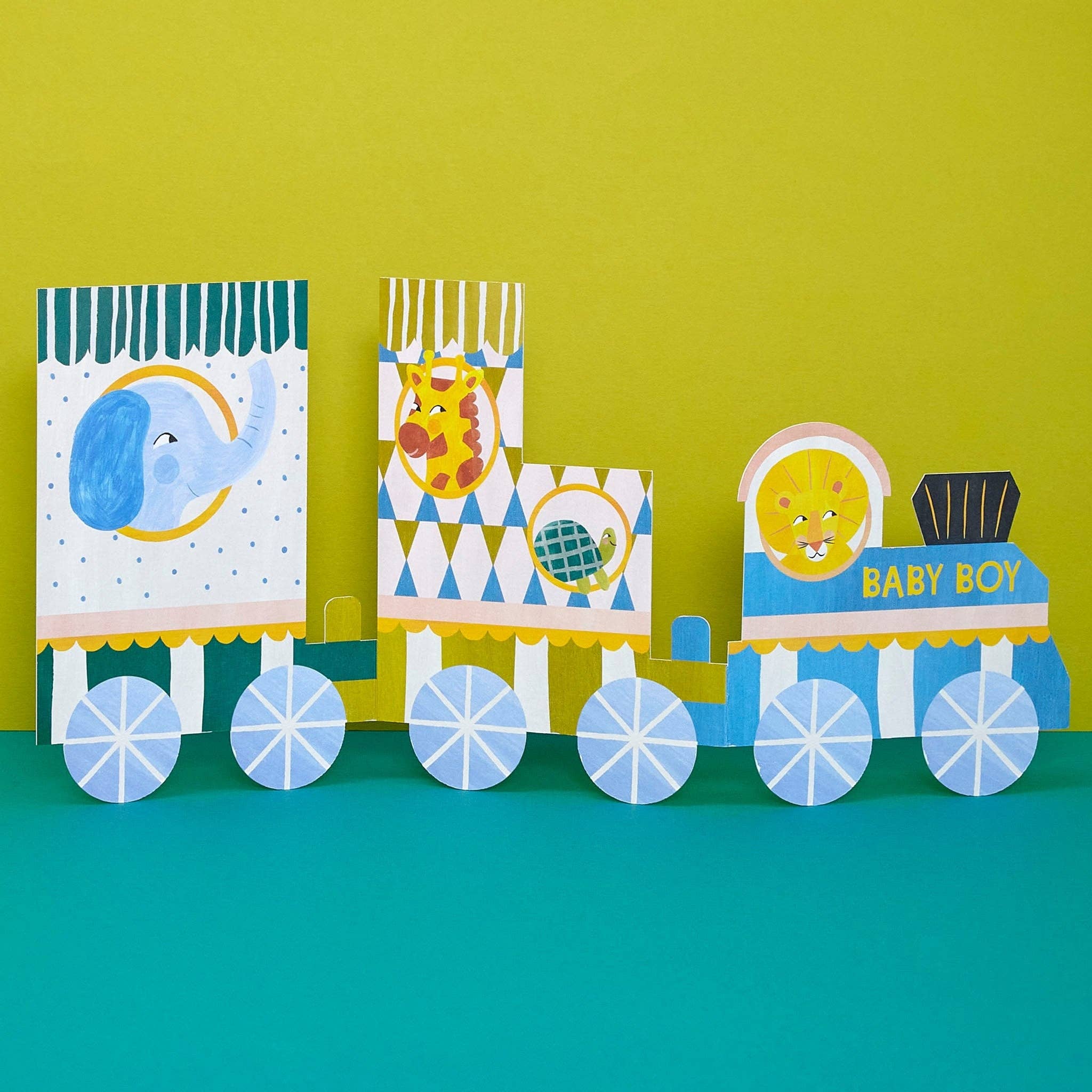 Raspberry Blossom - Wholesale Baby Card - Baby boy concertina fold (KEP05)2