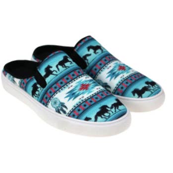 Montana West Southwestern Print Collection Sneaker Slides (turquoise) for wholesale by GST Designz, LLC