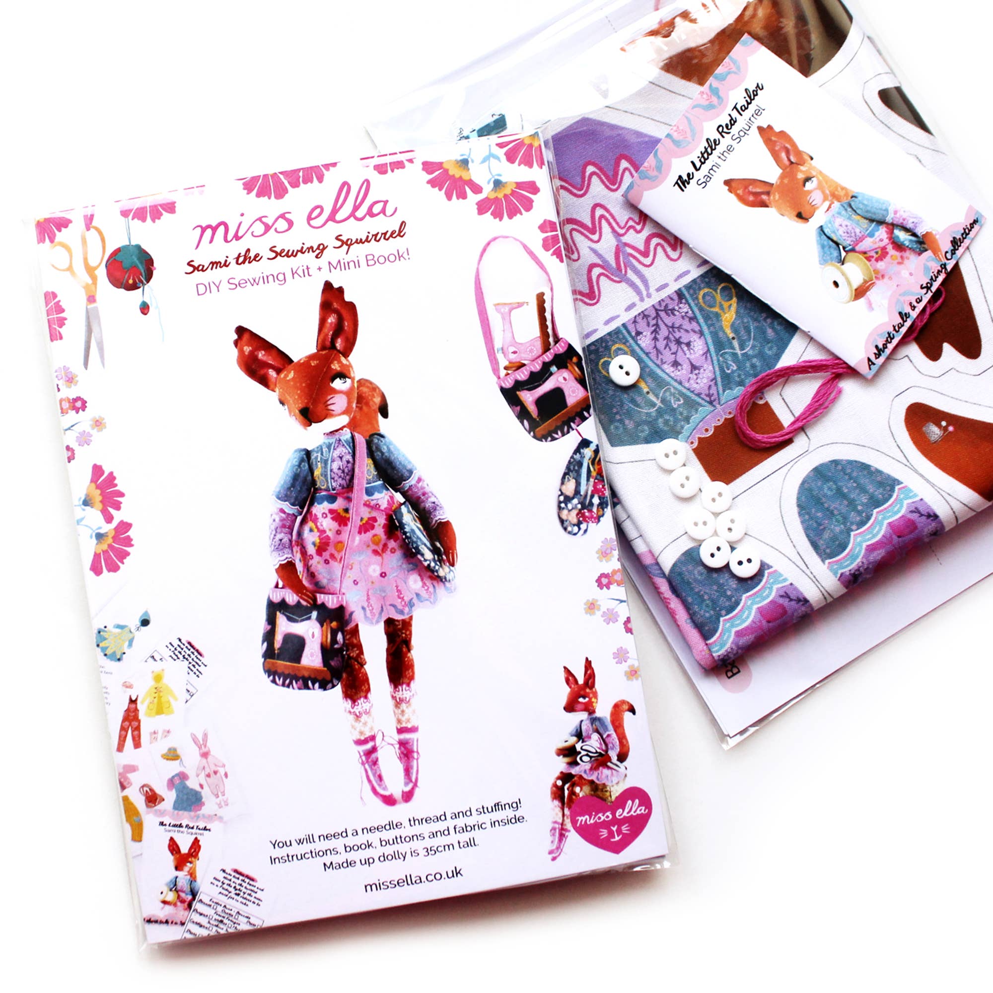 Miss Ella - Wholesale DIY Craft Kit - DIY Kit - Sami the Sewing Squirrel sewing kit 1