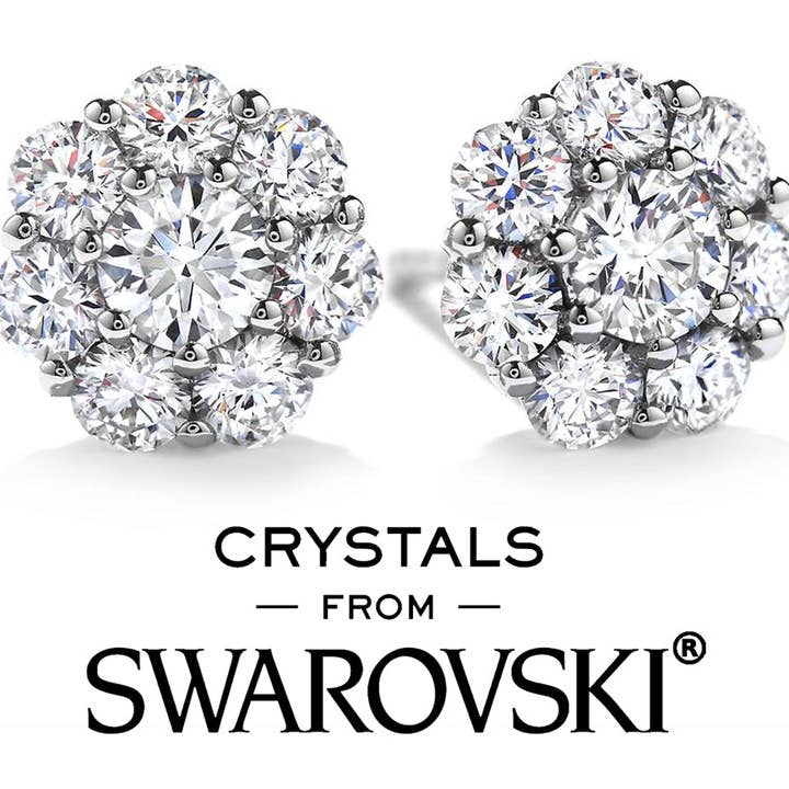 Holiday Bestseller: Swarovski Floral Sparkle Studs for wholesale by Glimmering Handmade