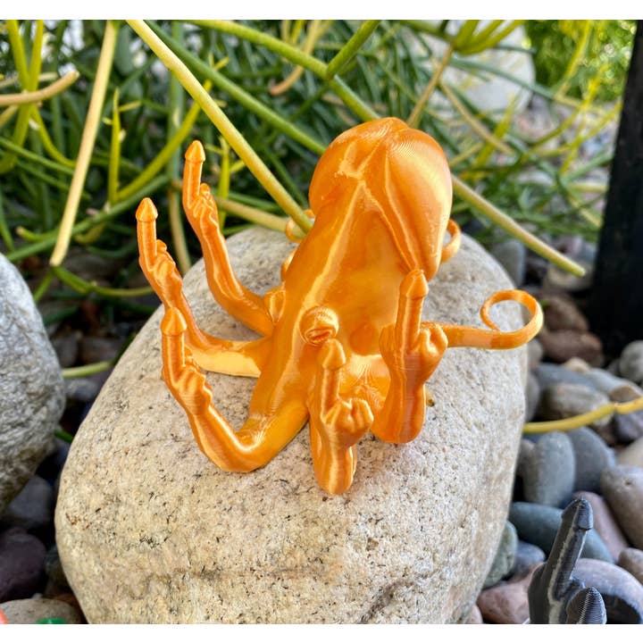 NumanPrints - Wholesale Gag Gift/Novelty Gift - Fucktopus Dickhead Angry Octopus Penis Middle Finger4