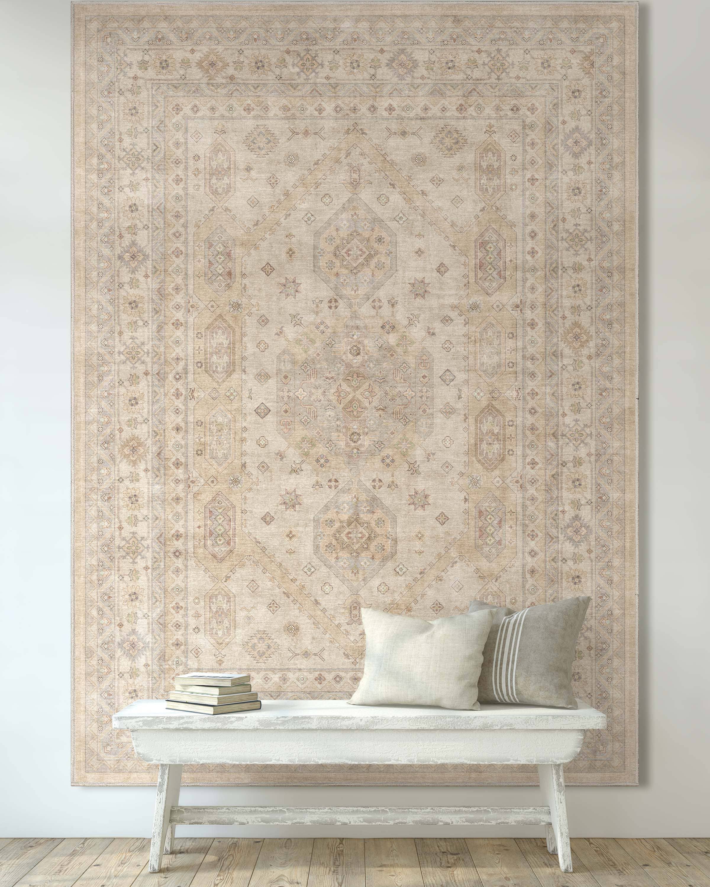 Well Woven - Wholesale Area Rug - Nicosia Vintage Tribal Medallion Beige Flat-Weave Rug6