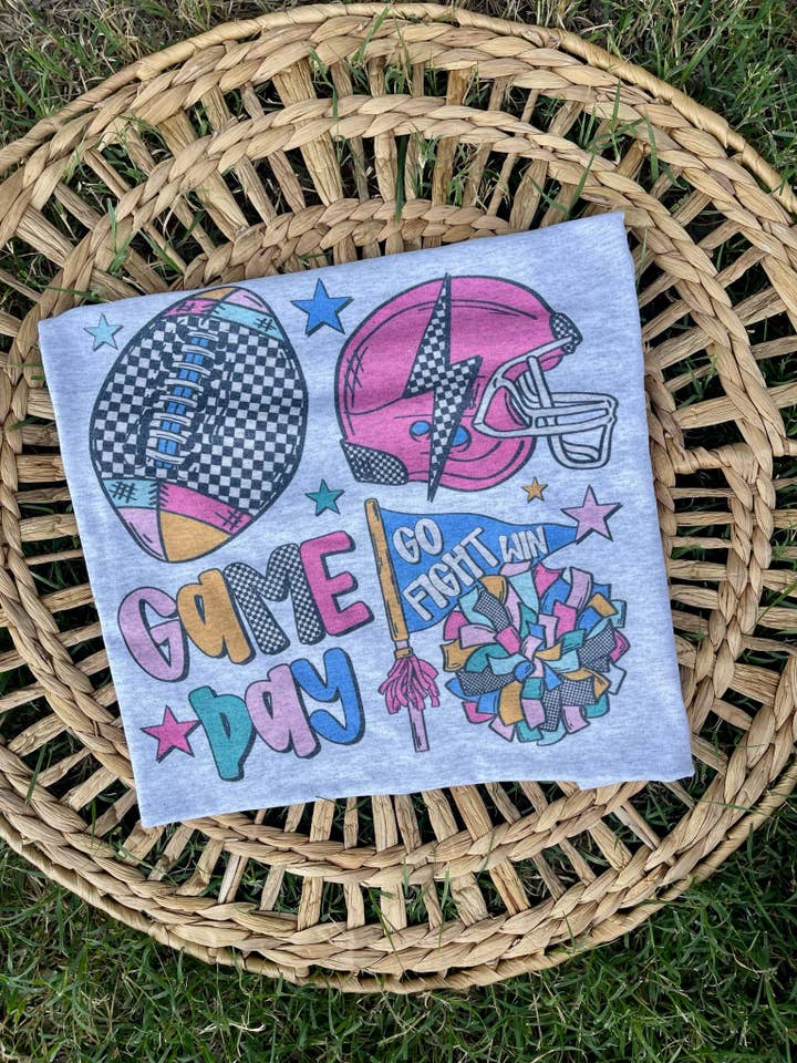 Jerzee Ash Grey Game Day Girls Go Fight Win for wholesale on Faire