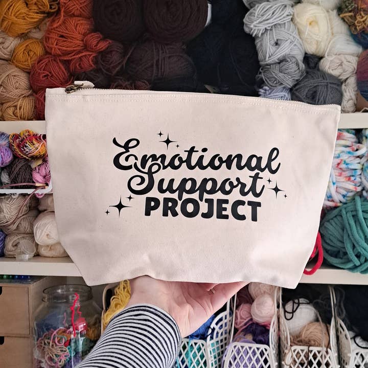 Emotional Support Project Pouch | Large Crafter Pouch for wholesale by The Pigeon's Nest