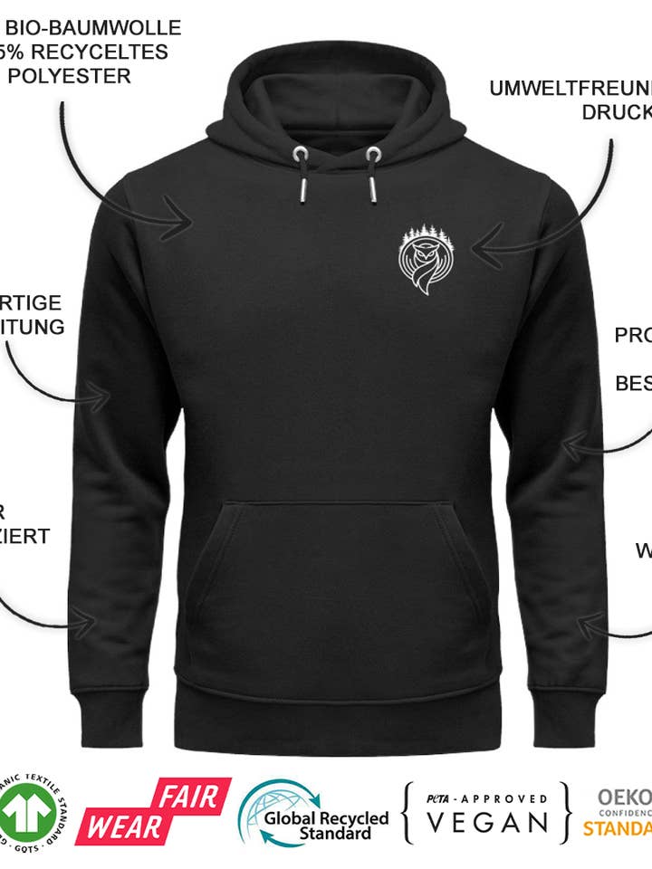 Sudadera con capucha orgánica premium unisex Explore Warrior para venta al por mayor de Uwaldu