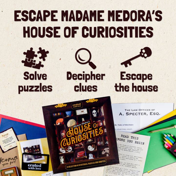 Project Genius - Wholesale Board Game - Madame Medora's House of Curiosities Escape-Room Board Game4