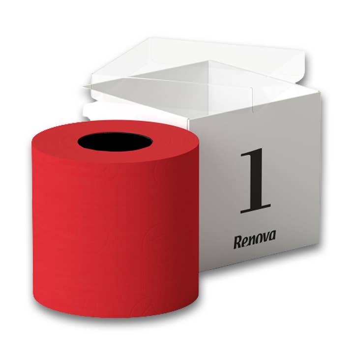 Case of 8 Gift Boxes of 1 Colored Toilet Paper roll 3-Ply for wholesale by ROLL-LUX