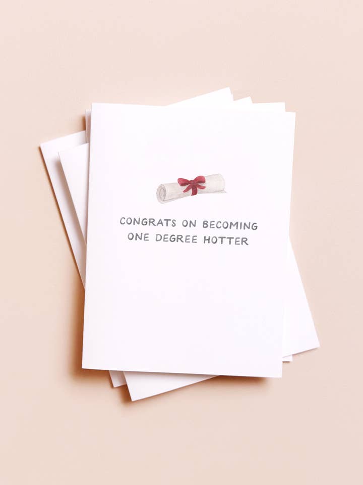 One Degree Hotter — Graduation Pun Congrats Card for wholesale by Amy Zhang