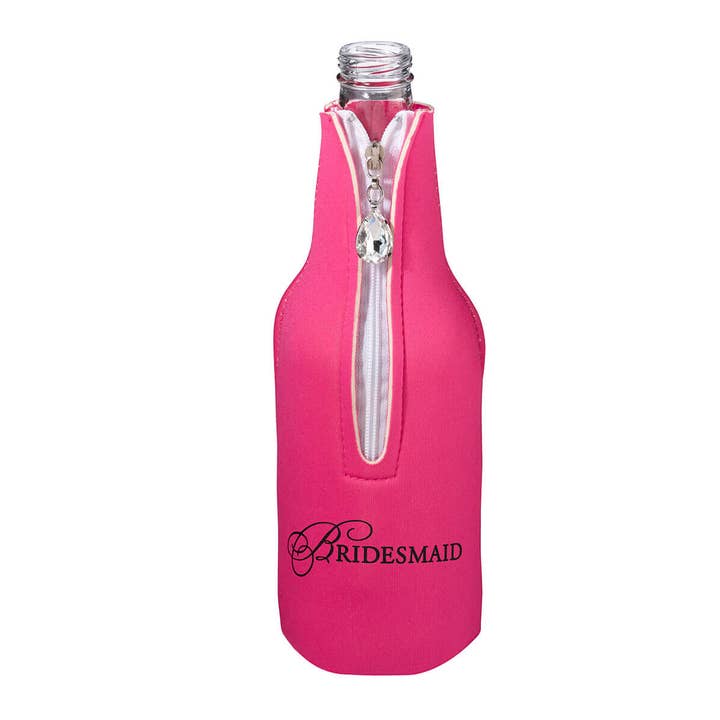 Pink Bridesmaid Bottle Cozy for wholesale by Lillian Rose