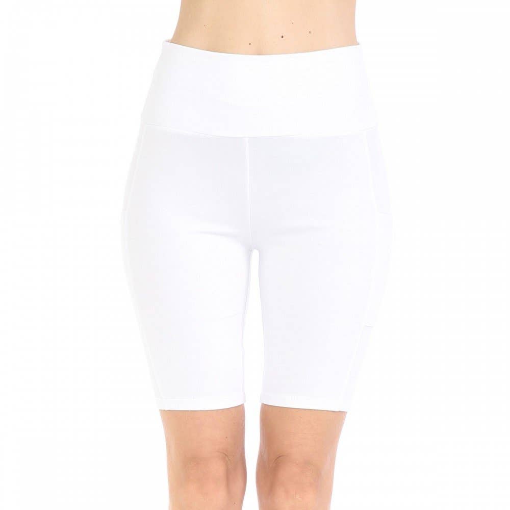 Paperdoll - Wholesale Athletic Shorts - Women's - HIGH WAIST KNIT BIKE SHORTS WITH PHONE POCKET4