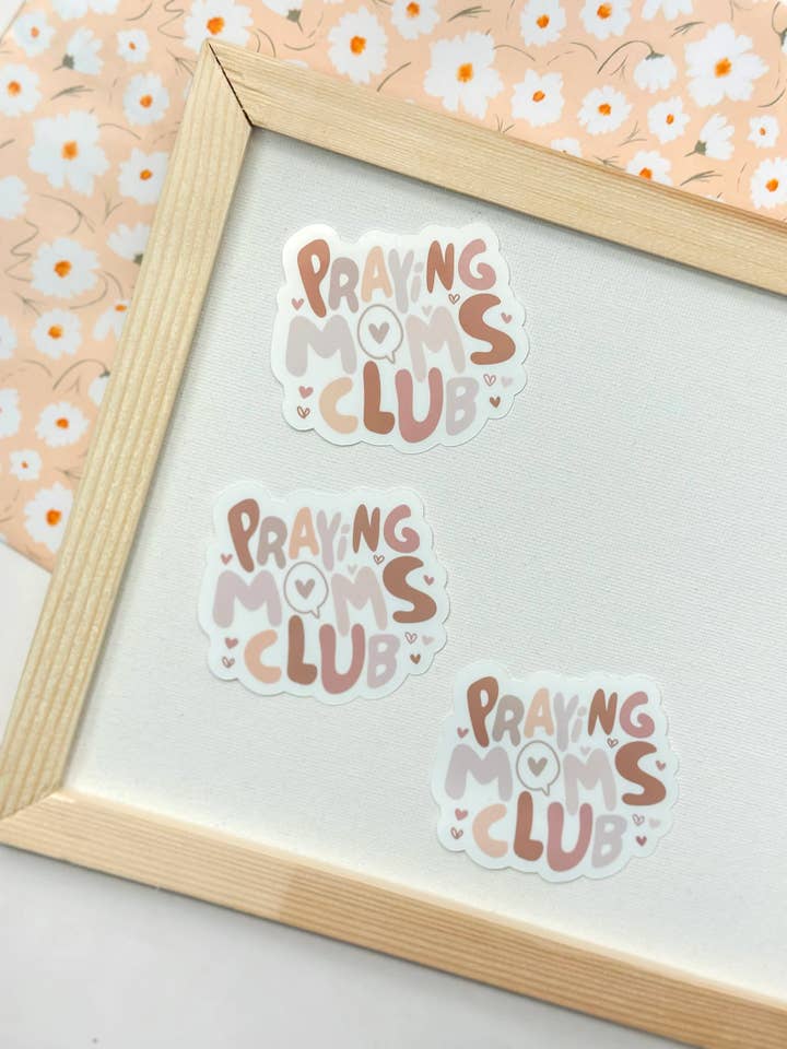 Adesivo Praying Moms Club, adesivi con scritta «Mamme che pregano», motivo cristiano per la vendita all'ingrosso da parte di Grow in Grace