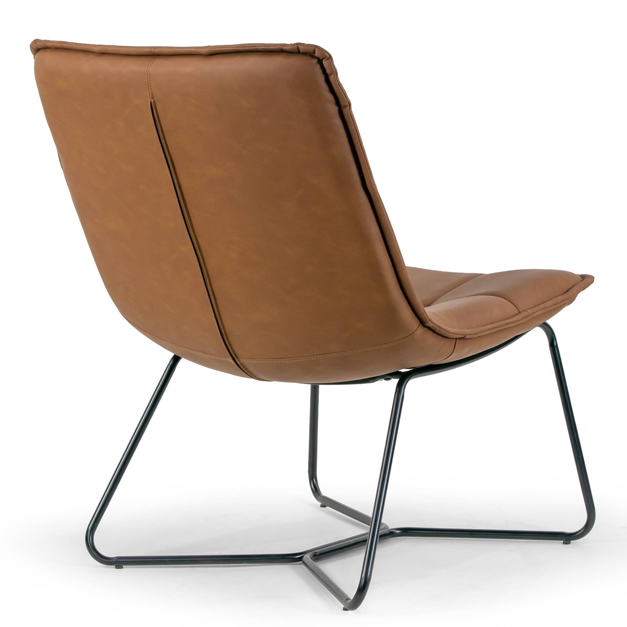 Glamour Home - Wholesale Chair - Aurele Faux Leather Armless Accent Chair with Metal Legs3