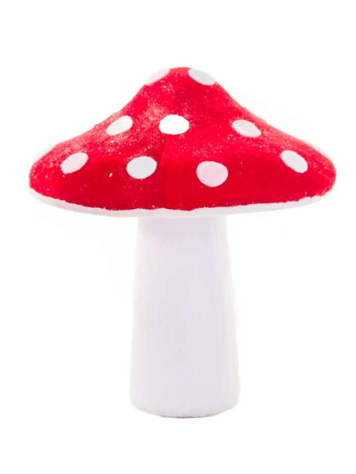 Champignon Velouté Blanc/Rouge Pailleté pour la vente par Starlight Collection