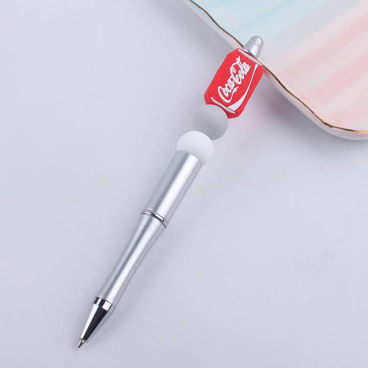 KiddieKickz - Wholesale Pen - Beaded Pens DIY Coffee Cup Silicone Teether Handmade1