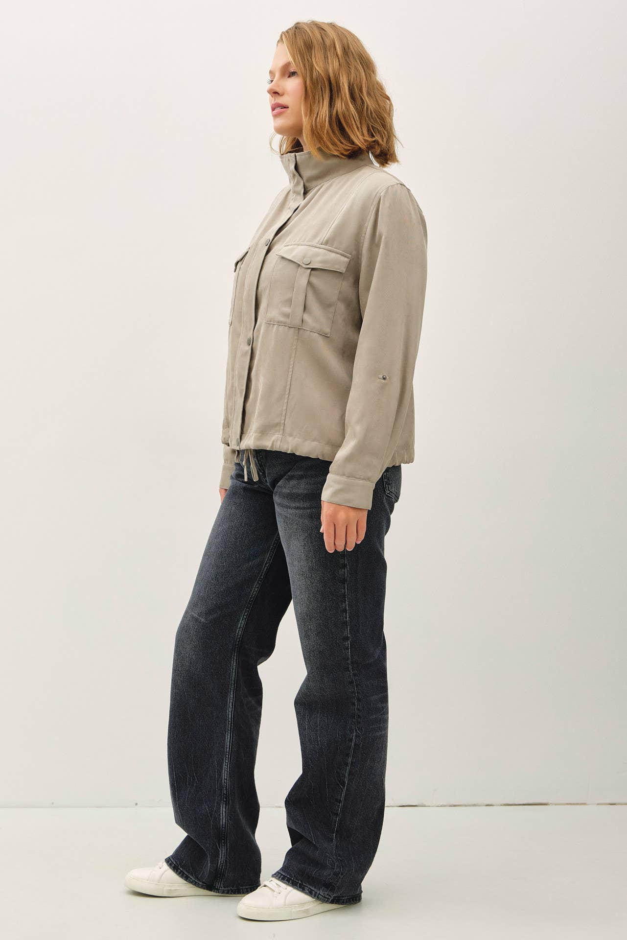 Be Cool - Wholesale Jacket - Women's - PLUS SIZE CROPPED UTILITY ZIPPER SAFARI JACKET12