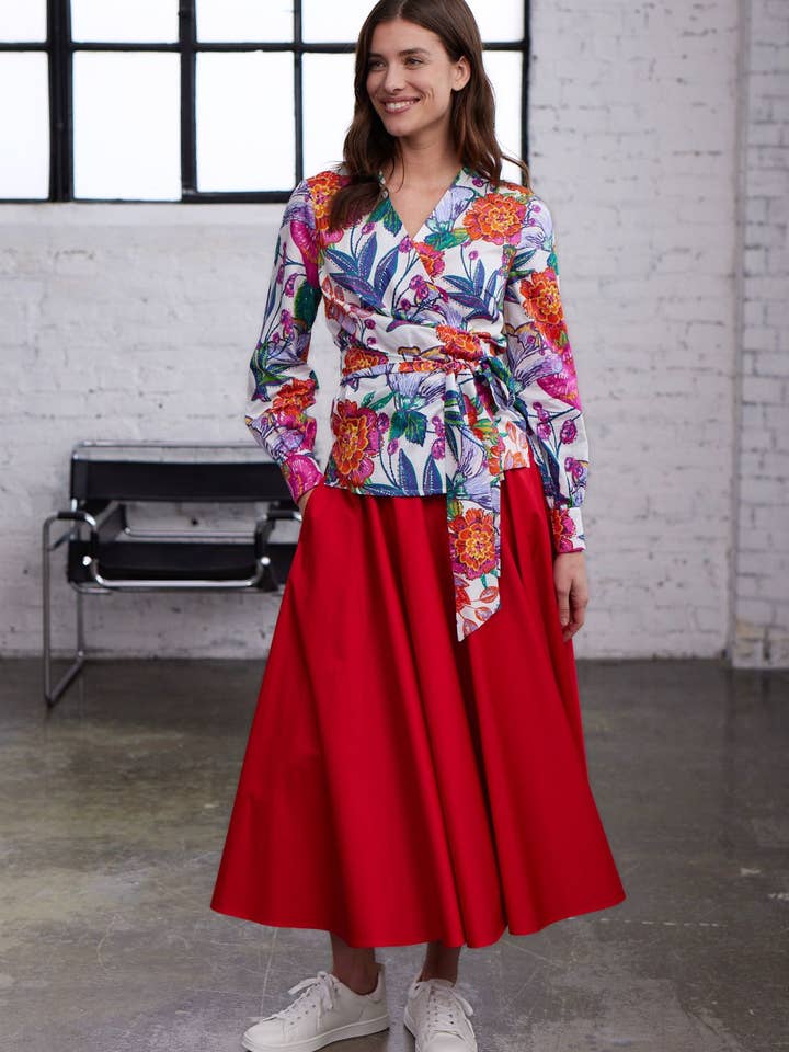 Marianna Déri GmbH – Engroshandel Nederdel - Dame – Rød A-line midi nederdel