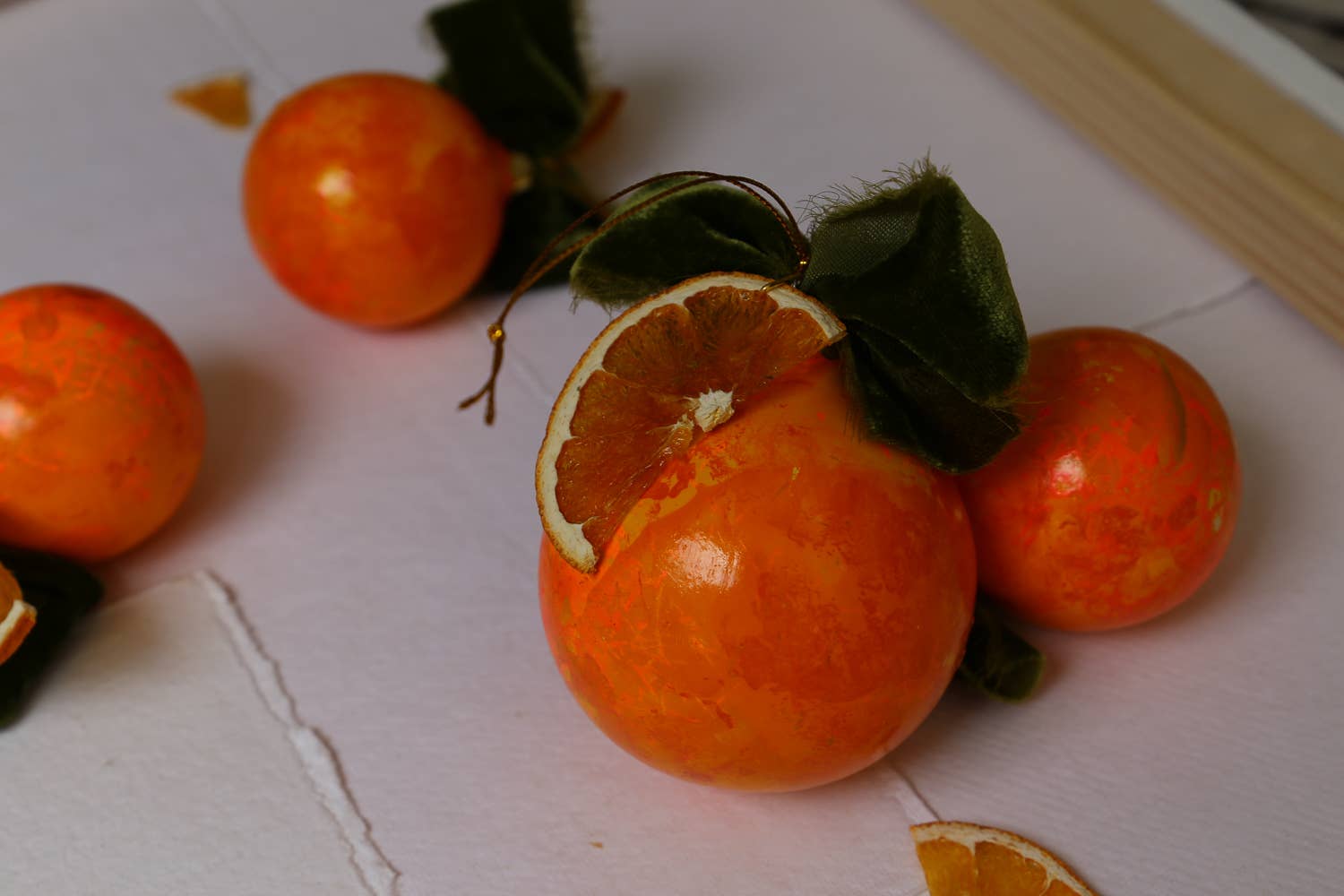 Kristin Cronic Studio - Wholesale Ornament - Orange Moss and Peel Painted Ornament | Hand painted12