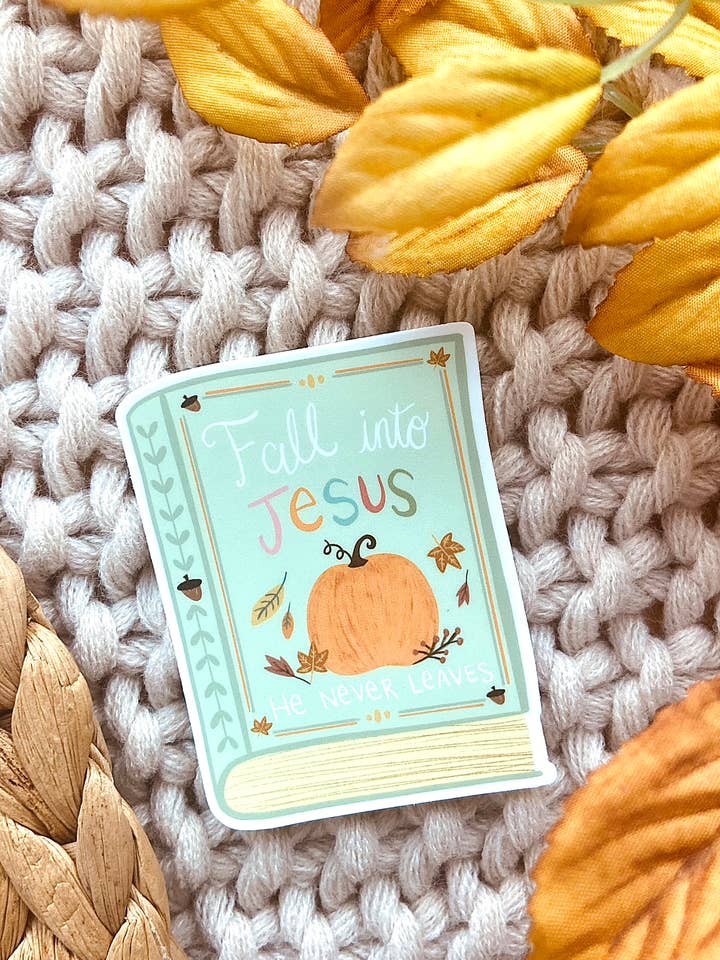 Fall Jesus Bible Sticker for wholesale by Makerie Day
