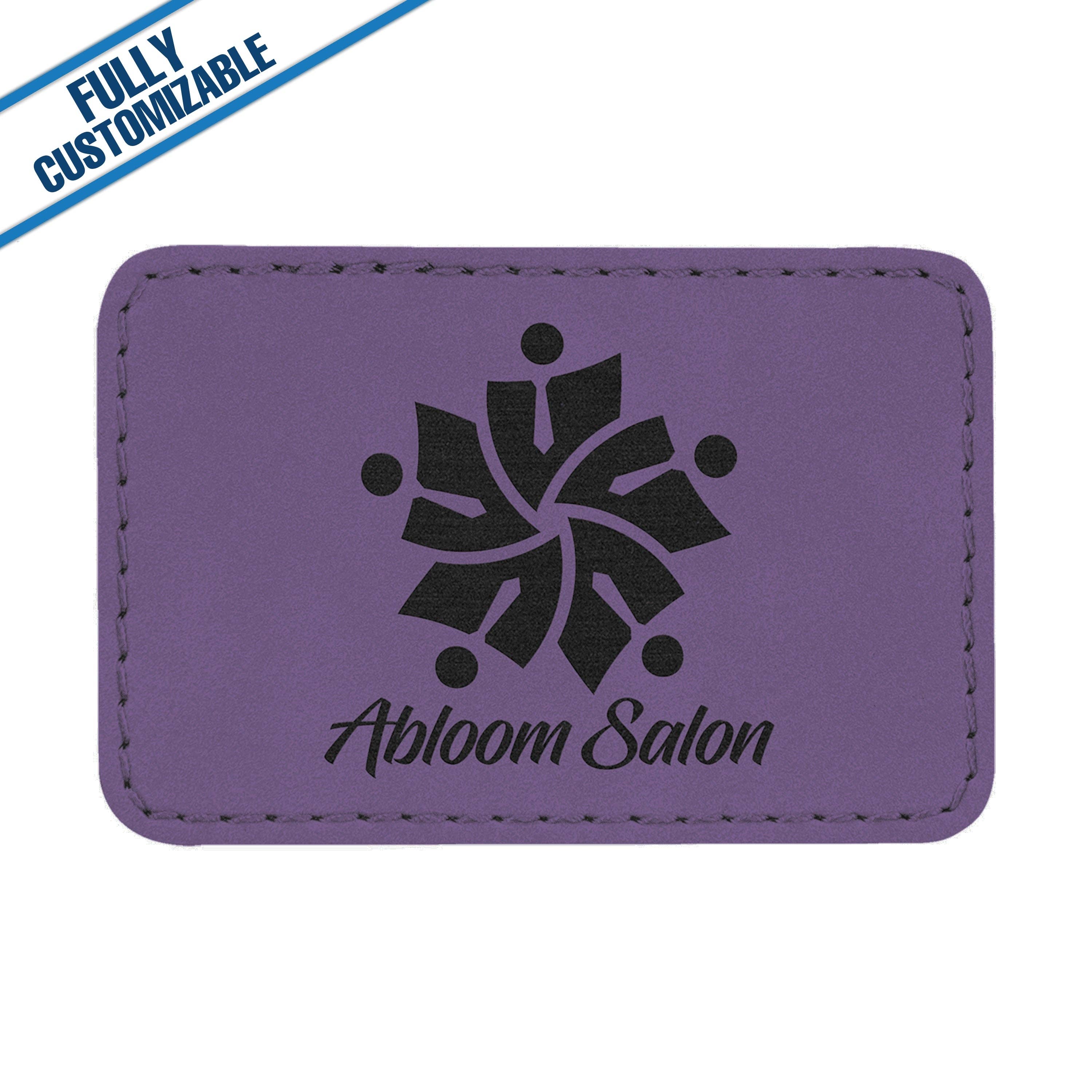 GiftWorksPlus - Wholesale Patch - Engraved Leatherette Rectangle Patch - Fully Customizable25