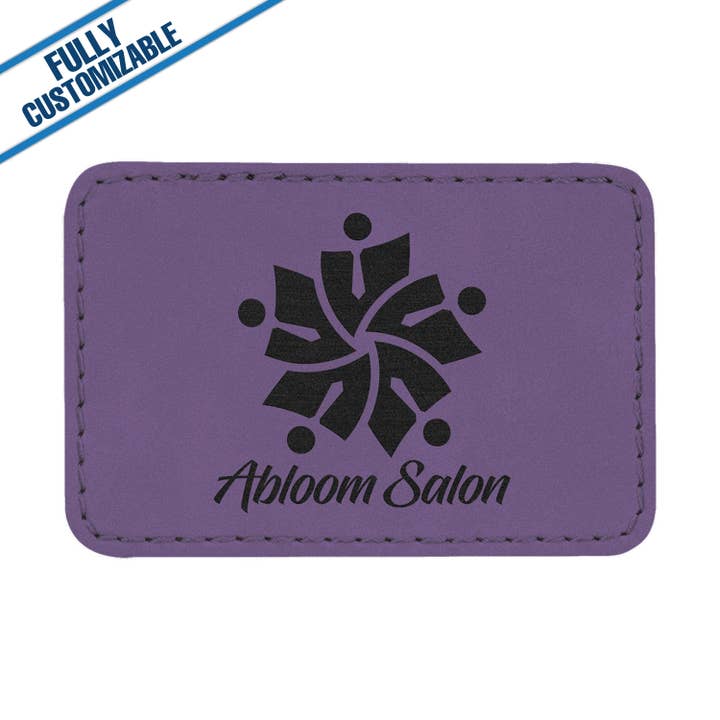 GiftWorksPlus - Wholesale Patch - Engraved Leatherette Rectangle Patch - Fully Customizable25