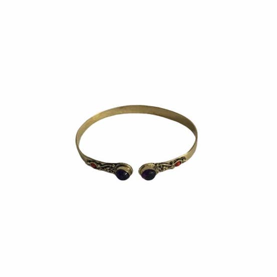 PULSERA DE BRONCE CON AMATISTA for engroshandel hos Benicek