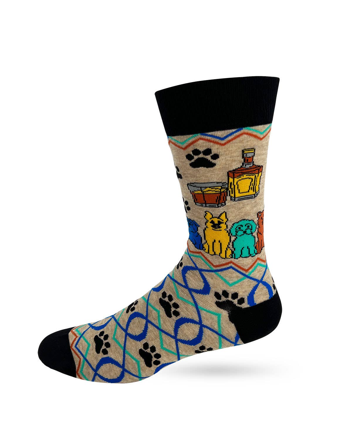 Fabdaz - Wholesale Socks - Men's - It’s Not Drinking Alone if the Dog is Home Men's Novelty Crew Socks2