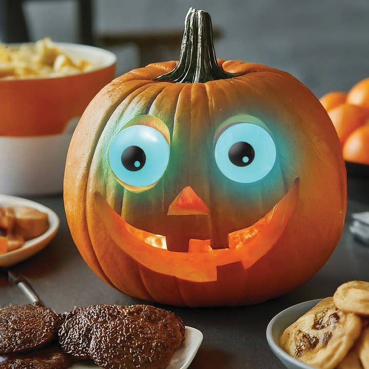 DM Merchandising - Wholesale Outdoor Ornament/Decor - Halloween Witching Hour Light-Up Pumpkin Eyeballs