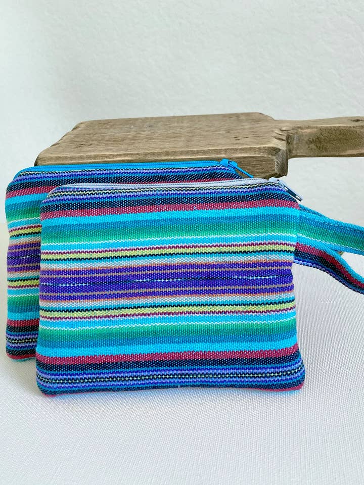 Boho Blue SMALL ZIPPER BAG Coin Purse ESSENTIAL OIL STORAGE for wholesale by edeenut
