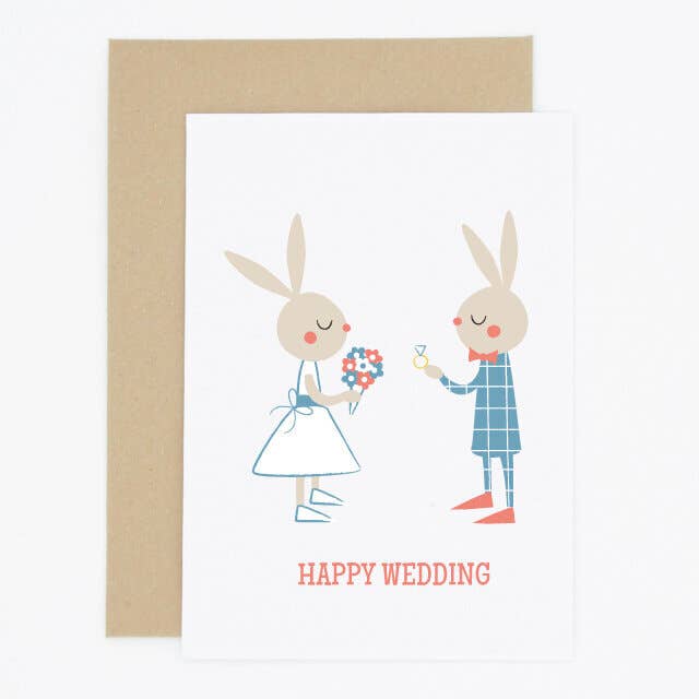 Bunnies Wedding Card for wholesale by Madame Annie et Fils