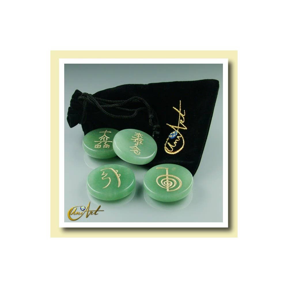 UniArt - Wholesale Spiritual Stone/Crystal - Green Quartz Kit With Reiki Symbols0