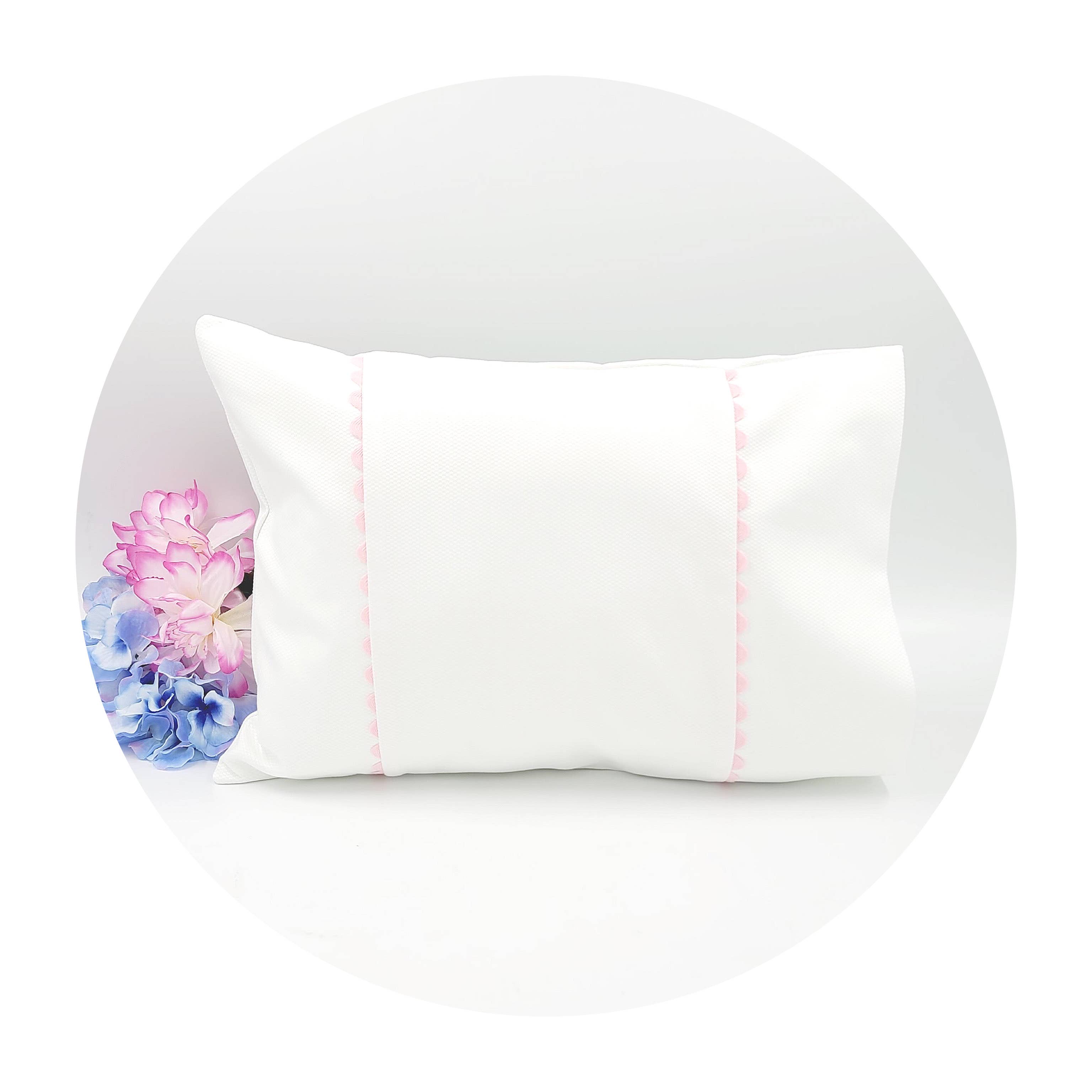 THE ROYALTY COLLECTION - Wholesale Bedding Pillowcase/Sham - Kids & Baby - White Cotton Pique Baby/Travel Pillowcase with insert2