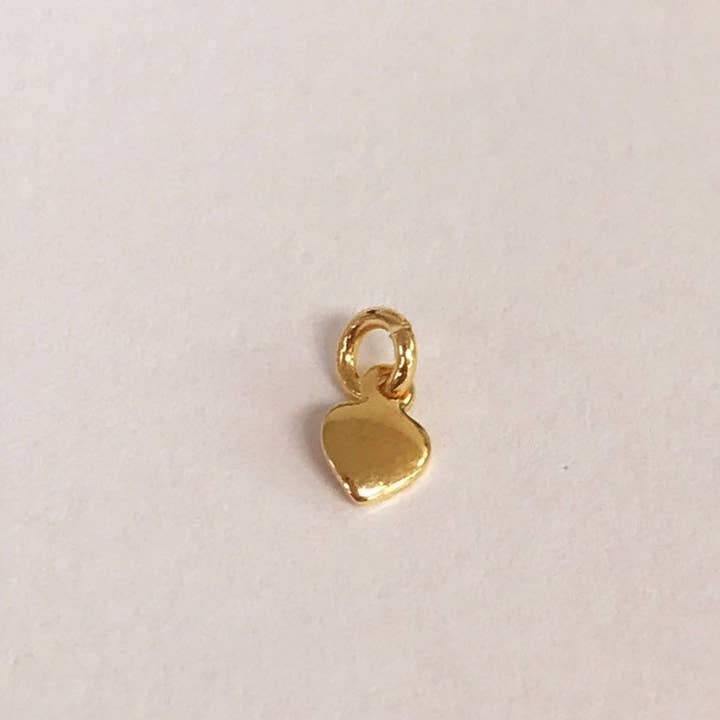 Gold Filled Mini Heart Charm, Tiny Heart Charm, Gold Filled for wholesale by The Bead Bazaar
