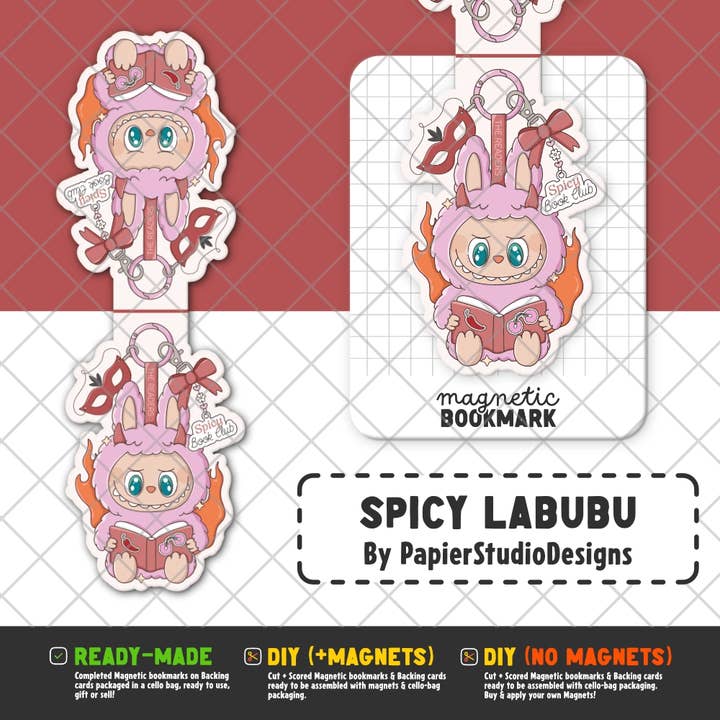 Stickiply - Wholesale Bookmark - Spicy Labubu | Magnetic Bookmark3