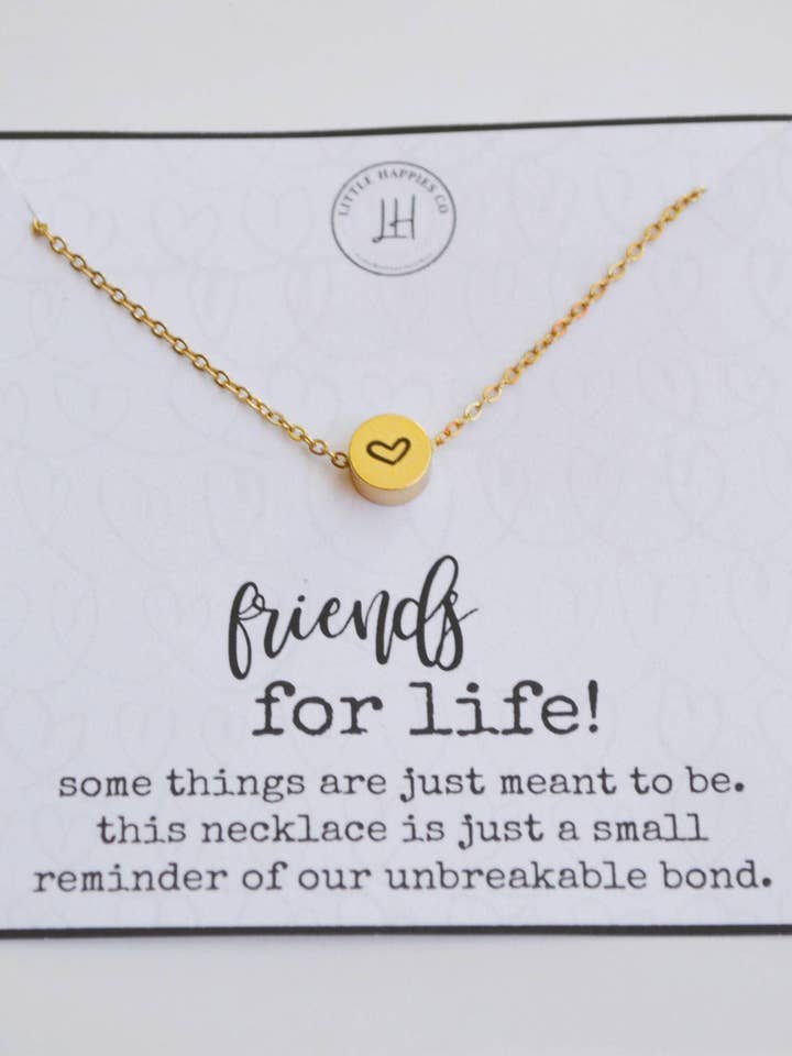 Friends For Life Card With Necklace - Best friend necklace, Best friend gift, Maid of honor gift, Thank you gift, Wedding party gifts, BFF for wholesale by Little Happies Co