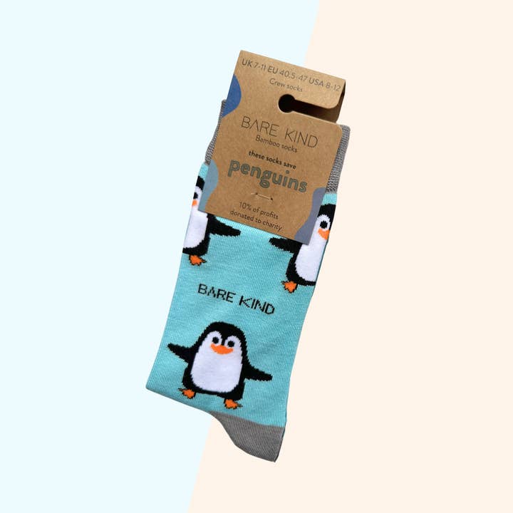 Bare Kind Socks - Wholesale Socks - Unisex - Penguin Socks | Bamboo Socks | Aqua Socks1